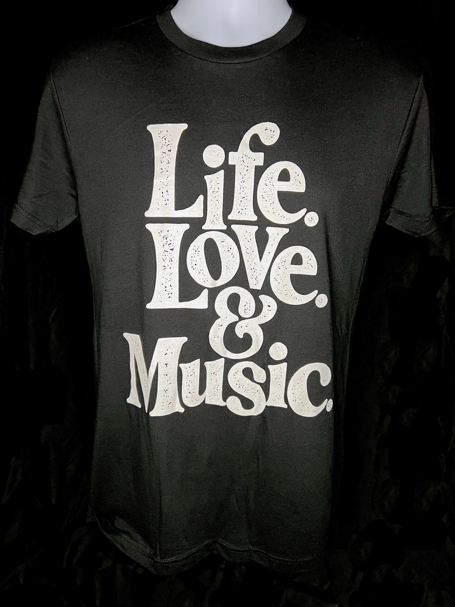Life. Love. & Music. - Black T-Shirt (Unisex) – Zo! Merch Store
