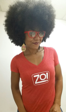 Load image into Gallery viewer, Zo! Red Tri-Blend V-Neck T-Shirt (Women&#39;s Fitted)
