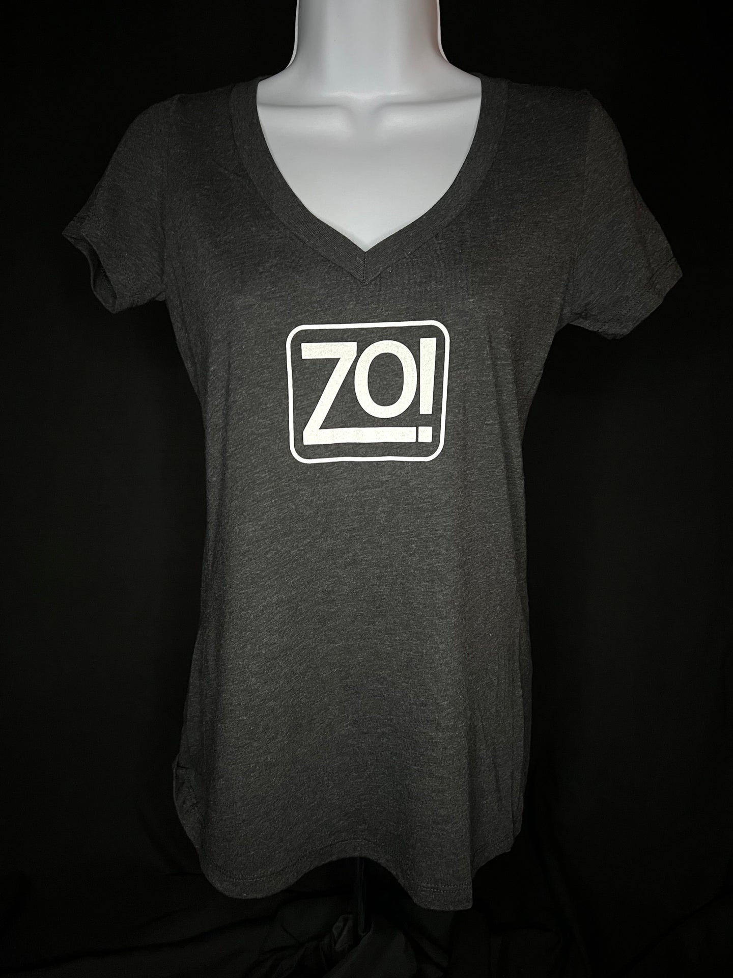 Zo! Black Tri-Blend V-Neck T-Shirt (Women's Fitted)