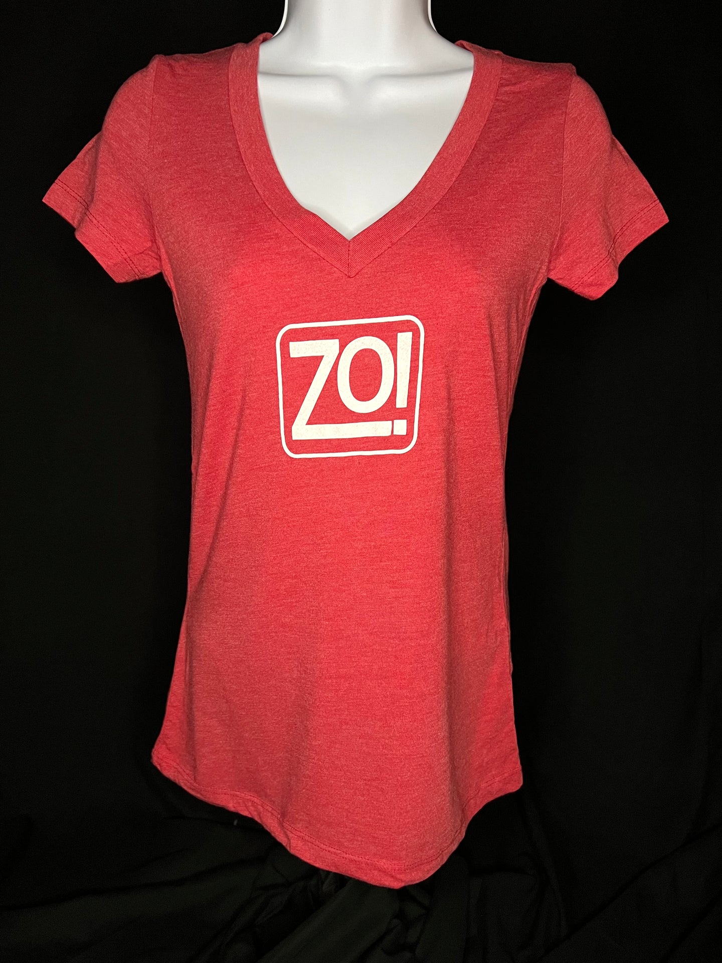 Zo! Red Tri-Blend V-Neck T-Shirt (Women's Fitted)
